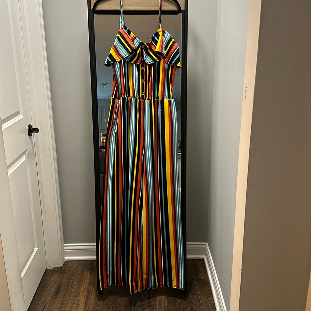 Wide LED Striped Jumpsuit XL